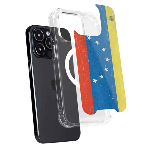 Venezuela Flag Distressed iPhone 15 Pro MagSafe Case